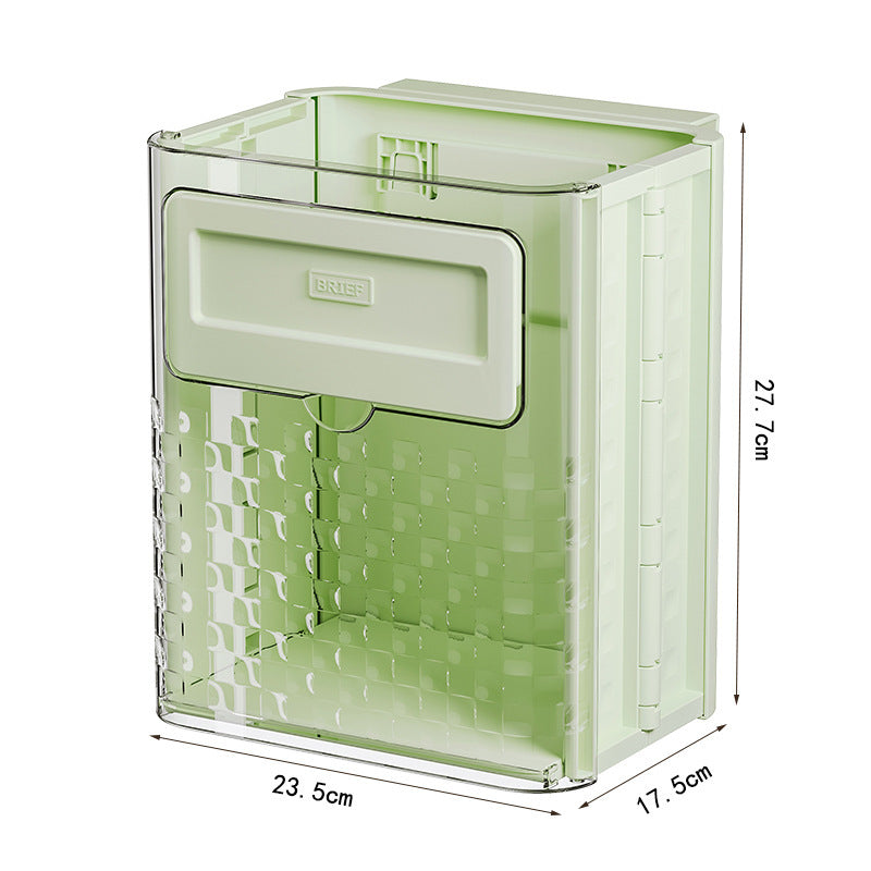 Household Kitchen Folding Trash Can Wall Hanging Punch-free Trash Can - JUCE