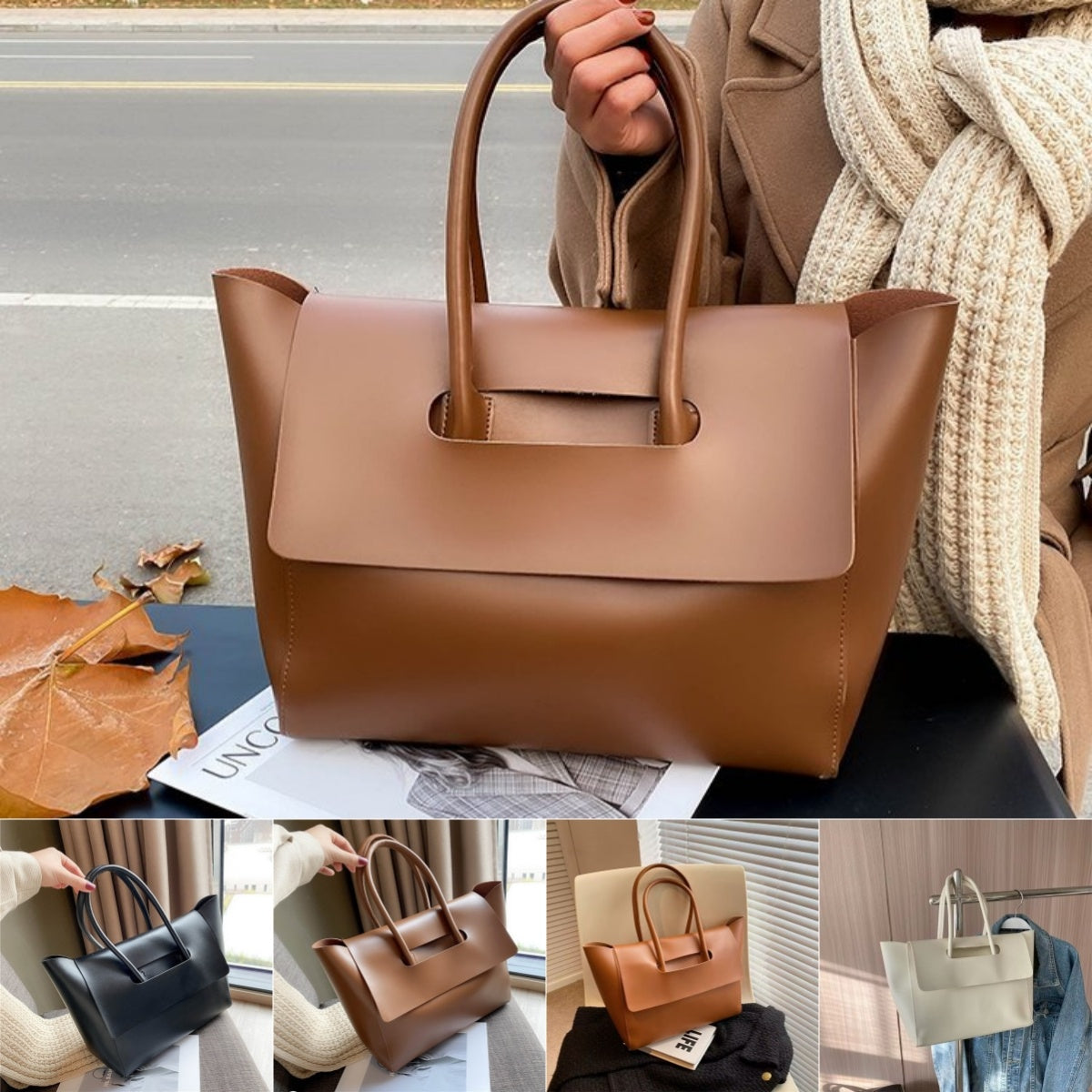 Fashion Women Shoulder Bags Large Capacity Handbags Simple Retro Tote Bags Solid Color Famous Brand High Quality Bags;{BUY THIS BAG AND GET AN 18K GOLD EARRING WORTH £30 FREE FREE FREE}