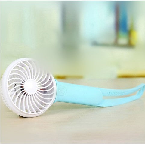 Mini usb hand fan cooling portable fan led light air conditioner cooler adjustable speed heat rechargeable battery fans 200mm - JUCE