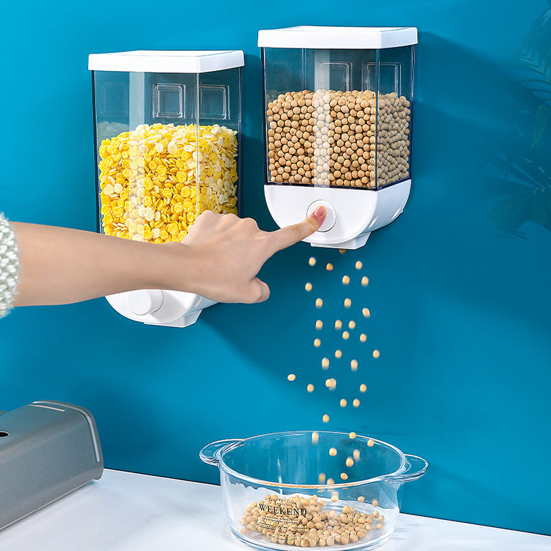Kitchen Food Storage Easy Press Container Cereal Dispenser Wall Mounted Food Storage Box - JUCE