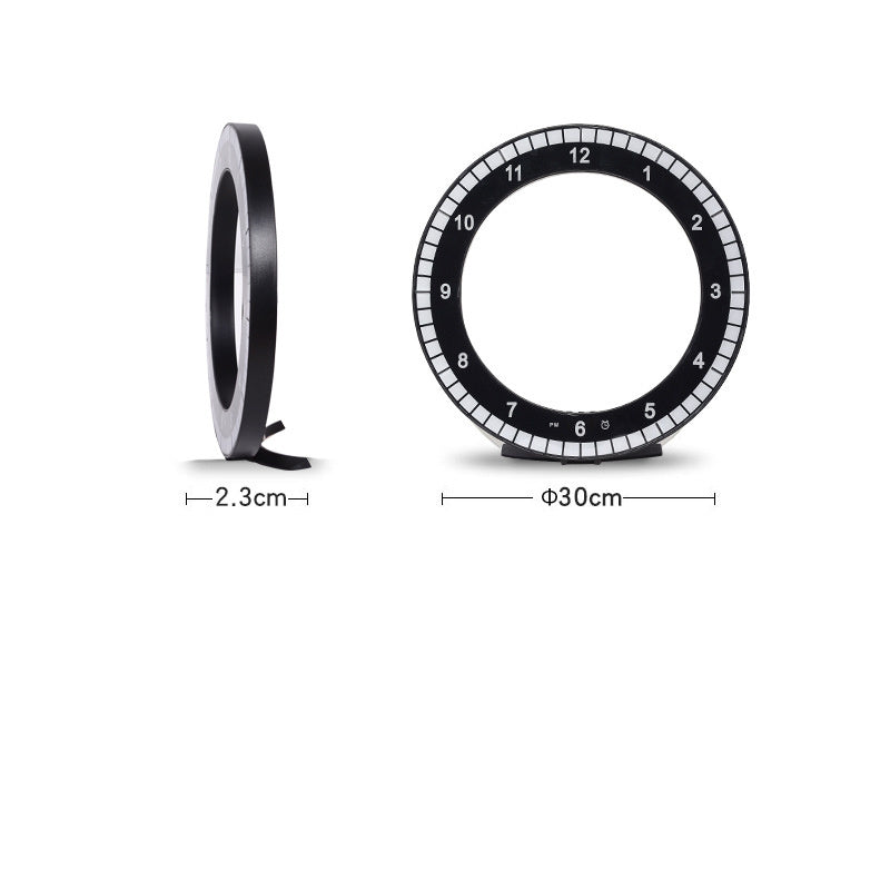 LED Digital Wall Clock Dual-Use Dimming Digital Circular Photoreceptive Clocks - JUCE