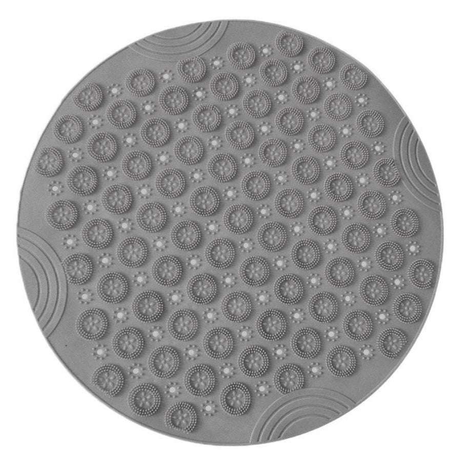 Textured Surface Round Shower Mat Anti-Slip Bath Mats With Drain Hole Massage Round In Middle For Shower Stall - JUCE
