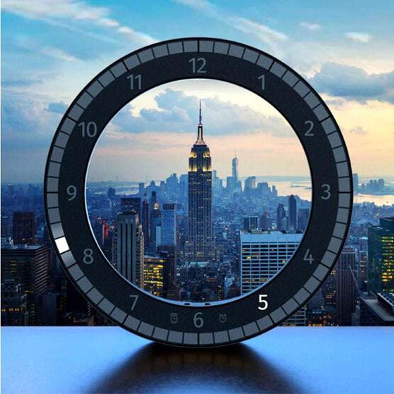 LED Digital Wall Clock Dual-Use Dimming Digital Circular Photoreceptive Clocks - JUCE