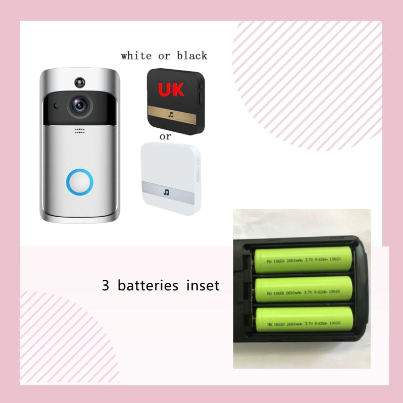 Smart Doorbell Smart Wireless WiFi Security Door Bell|Battery Video Doorbell | DIY Wireless Video Doorbell Camera I Head-To-Toe View, High Resolution Video | Easy to install (5 min) |