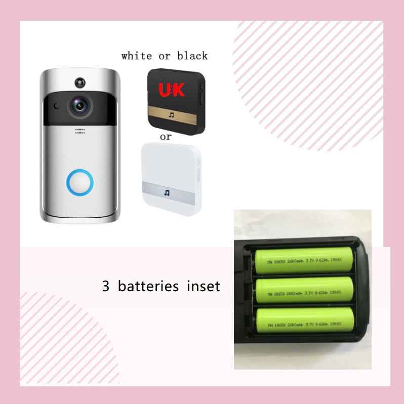 Smart Doorbell Smart Wireless WiFi Security Door Bell|Battery Video Doorbell | DIY Wireless Video Doorbell Camera I Head-To-Toe View, High Resolution Video | Easy to install (5 min) | - JUCE