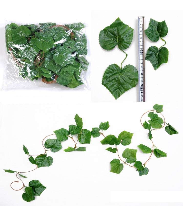 Artificial Flower Rattan Ivy Vines Green Leaves Green Plants Wall Hanging Pet Decoration Hanging Leaves - JUCE