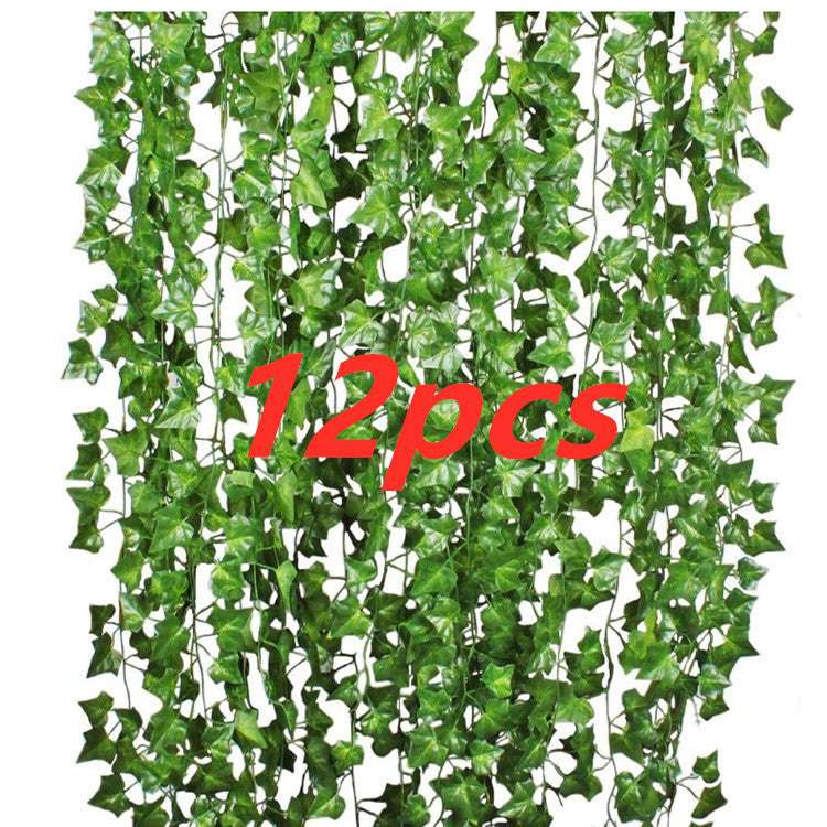 Green Silk Artificial Hanging Leaf Garland Plants Vine Leaves Diy For Home Wedding Party Bathroom Garden Decoration - JUCE