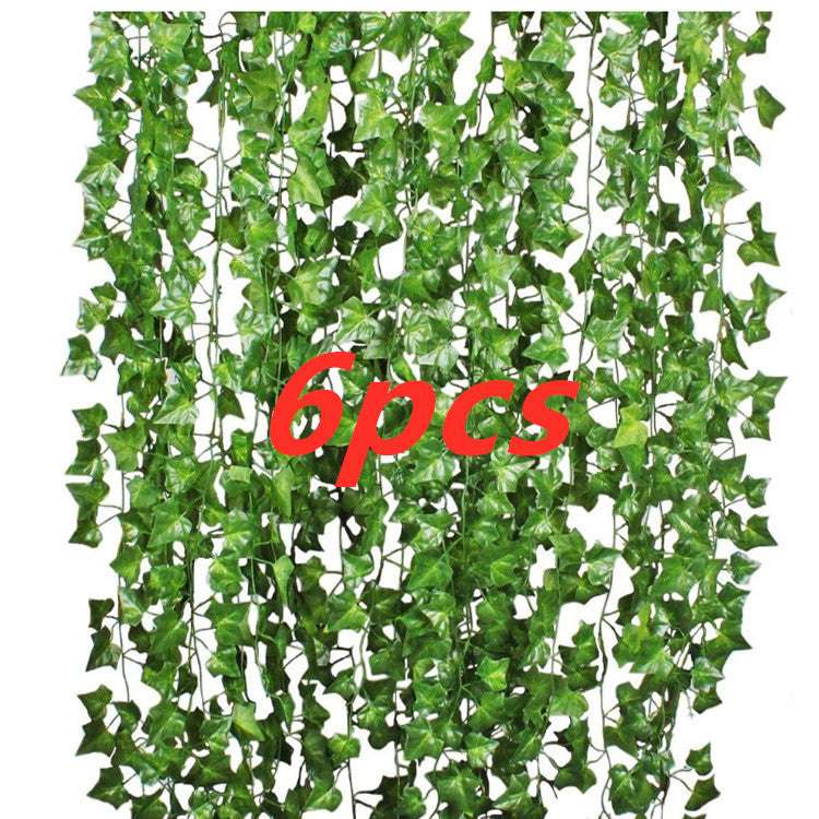 Green Silk Artificial Hanging Leaf Garland Plants Vine Leaves Diy For Home Wedding Party Bathroom Garden Decoration - JUCE