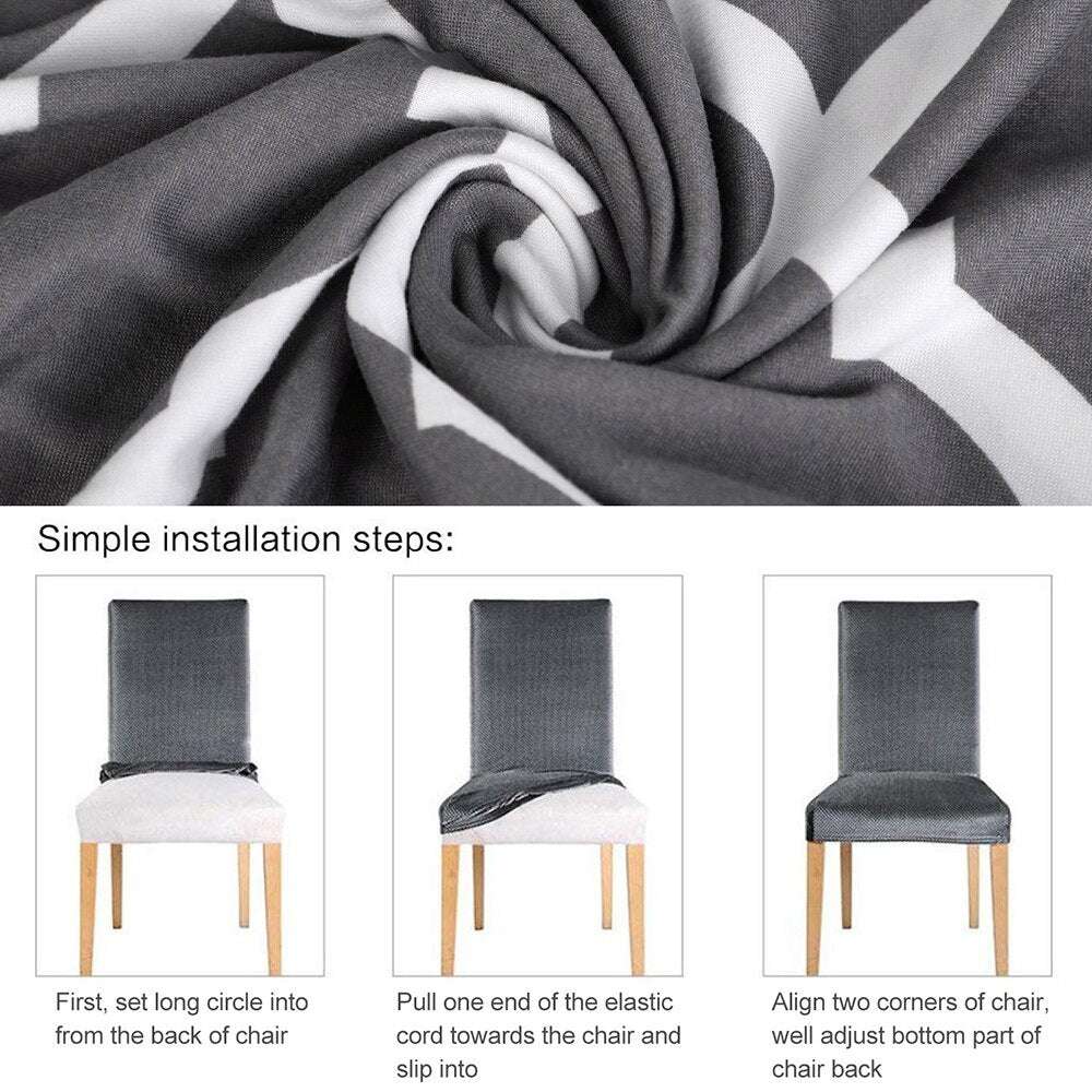 Spandex Chair Covers Printed Stretch Elastic Universal Chair Cover Slipcovers Fitting Chair Protective Covers - JUCE