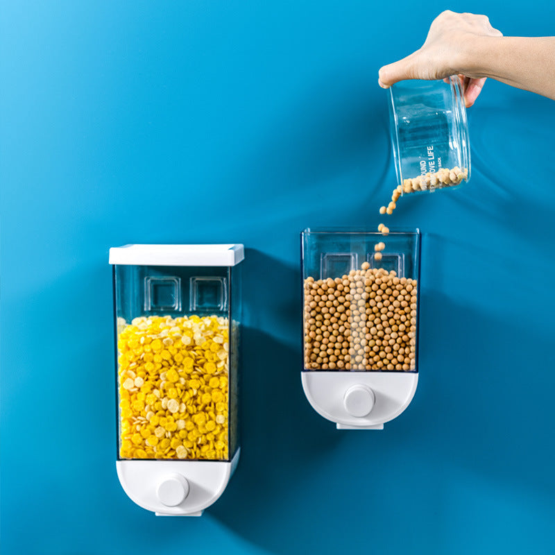Kitchen Food Storage Easy Press Container Cereal Dispenser Wall Mounted Food Storage Box - JUCE