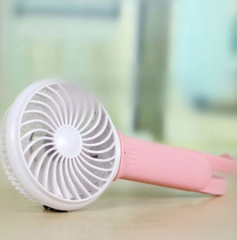 Mini usb hand fan cooling portable fan led light air conditioner cooler adjustable speed heat rechargeable battery fans 200mm - JUCE