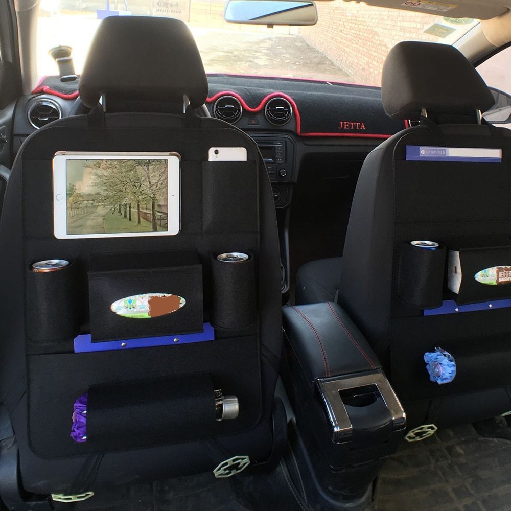 Auto Car Backseat Organizer Car-Styling Holder Multi-Pocket Seat Wool Felt Storage Multifunction Vehicle Accessories Bag - JUCE