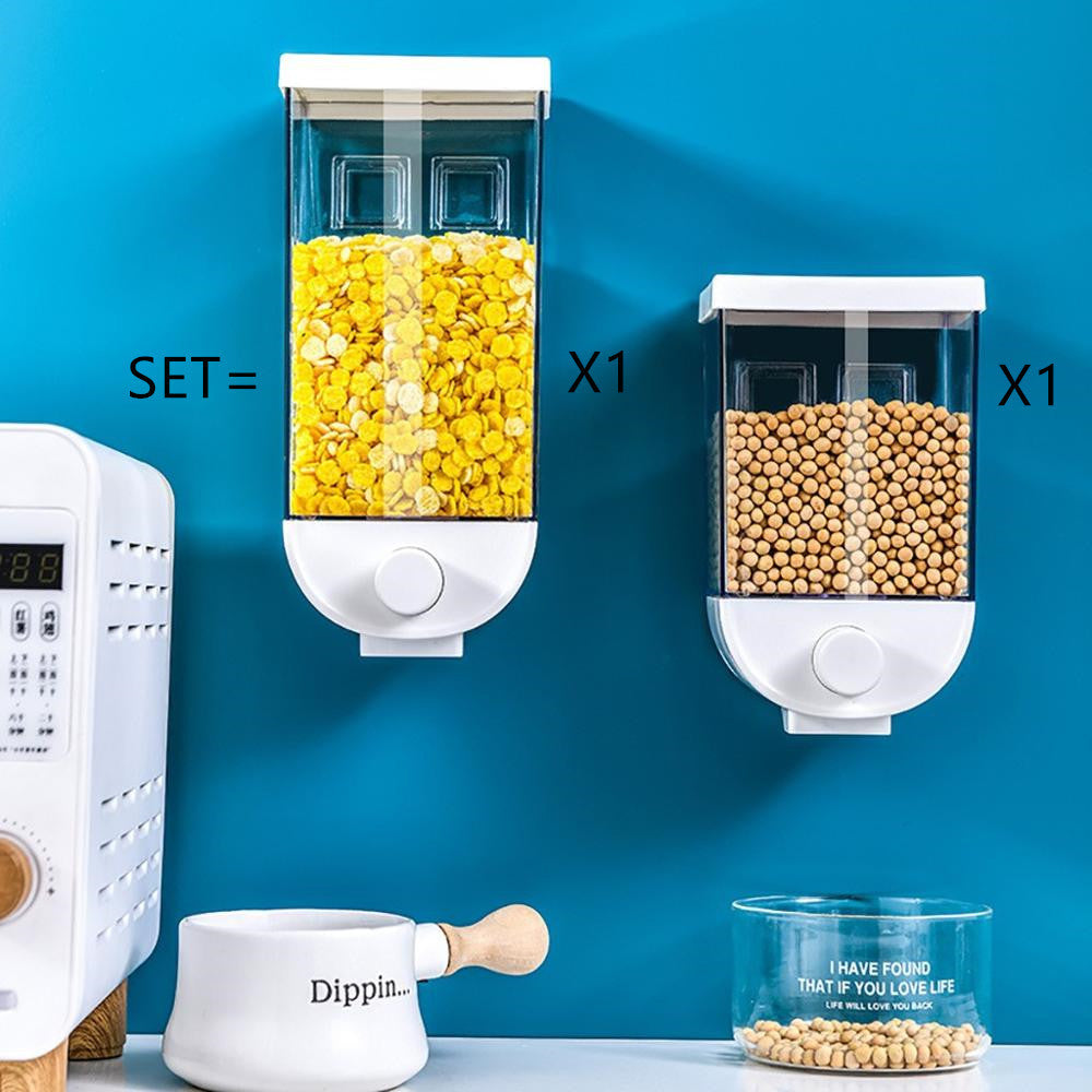 Kitchen Food Storage Easy Press Container Cereal Dispenser Wall Mounted Food Storage Box - JUCE