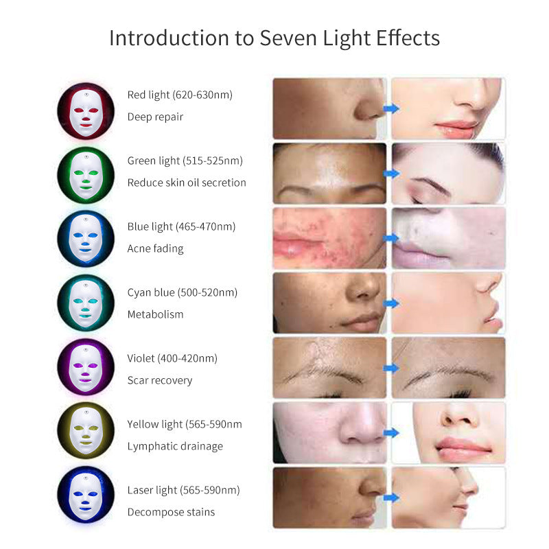 LED Rechargeable Face Mask Acne And Freckles Led Color Light Mask - JUCE