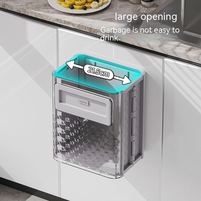 Household Kitchen Folding Trash Can Wall Hanging Punch-free Trash Can - JUCE