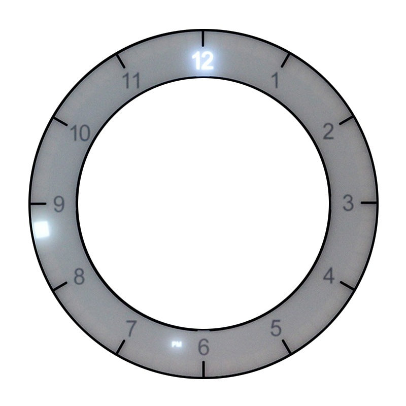 LED Digital Wall Clock Dual-Use Dimming Digital Circular Photoreceptive Clocks - JUCE
