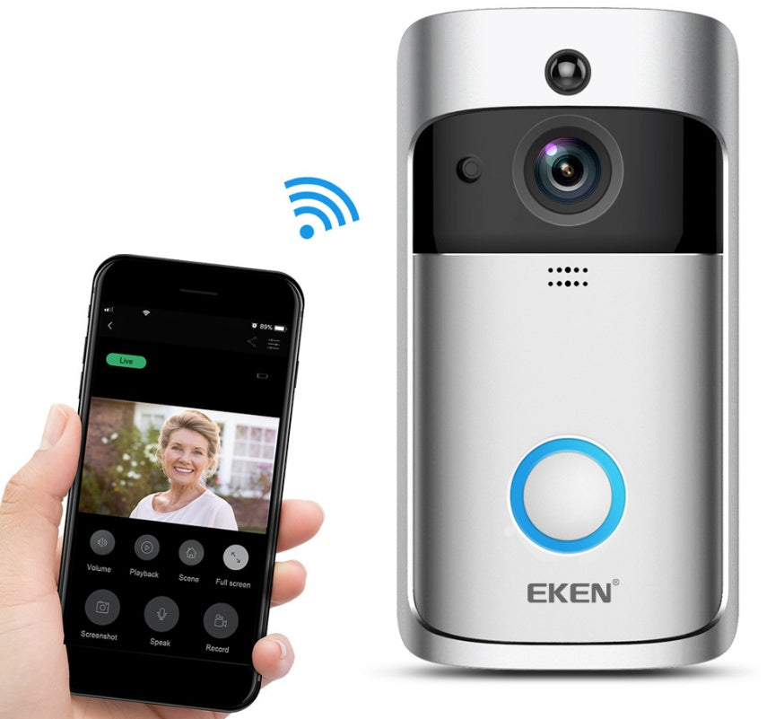 Smart Doorbell Smart Wireless WiFi Security Door Bell|Battery Video Doorbell | DIY Wireless Video Doorbell Camera I Head-To-Toe View, High Resolution Video | Easy to install (5 min) |