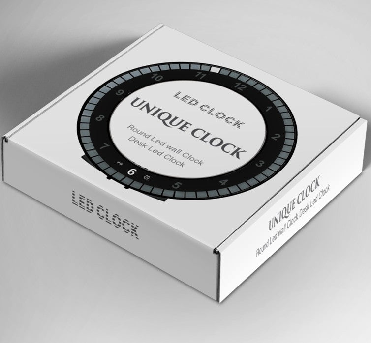 LED Digital Wall Clock Dual-Use Dimming Digital Circular Photoreceptive Clocks - JUCE