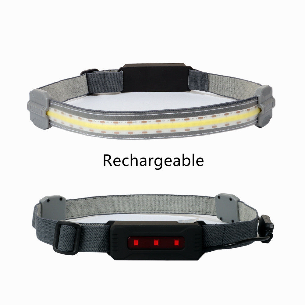 COB Headlight Red Light Warning Portable Headlight USB Rechargeable Headlight Flashlight 3 Lighting Modes Working Light - JUCE