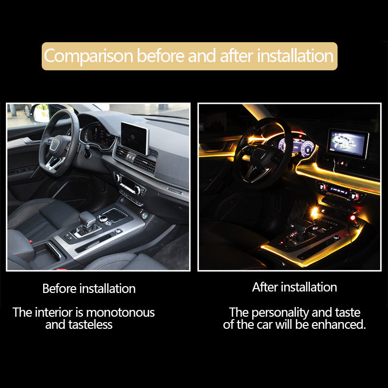 Car Fiber Optic Ambient Light Modified Car Interior Cool Light APP Rhythm Light - JUCE