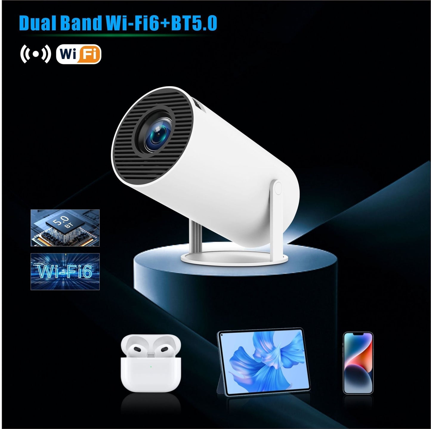 HY300 Pro Projector Home Theater Entertainment Portable Small Projector - JUCE