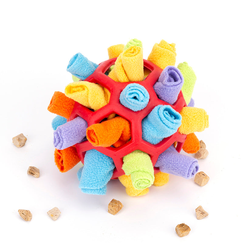 Pet Dog Sniff & Snack Puzzle Ball Snuffle Ball Canine Enrichment Nose Pad Toys
