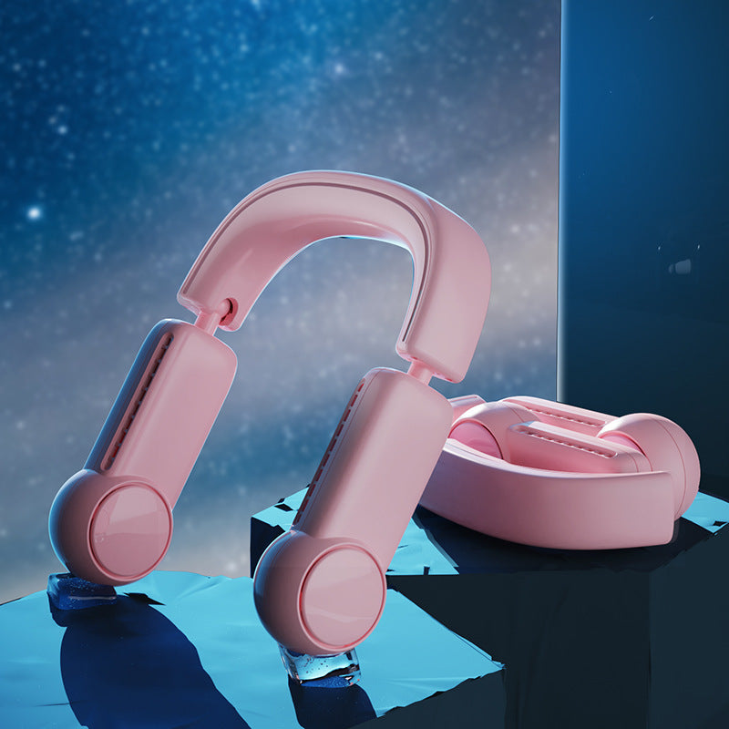 Portable Mini Neck Fan Portable Bladeless Fan USB Rechargeable Leafless Hanging Fans Air Cooler Cooling Wearable Neckband Fans - JUCE