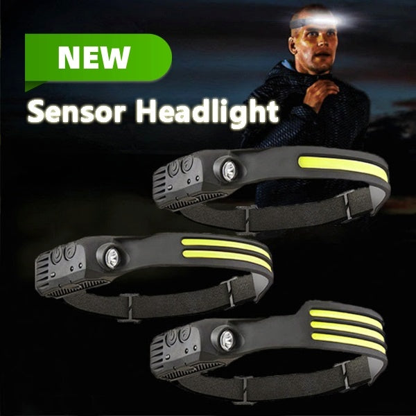 LED Induction Riding Headlamp Flashlight USB Rechargeable Waterproof Camping Headlight With All Perspectives Hunting Light - JUCE