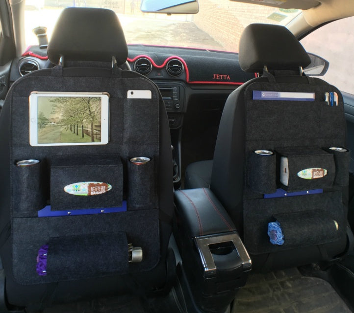Auto Car Backseat Organizer Car-Styling Holder Multi-Pocket Seat Wool Felt Storage Multifunction Vehicle Accessories Bag - JUCE