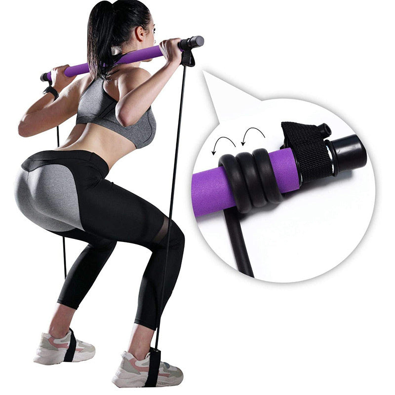 Fitness Yoga Pilates Bar Portable Gym Accessories Sport Elastic Bodybuilding Resistance Bands For Home Trainer Workout Equipment - JUCE