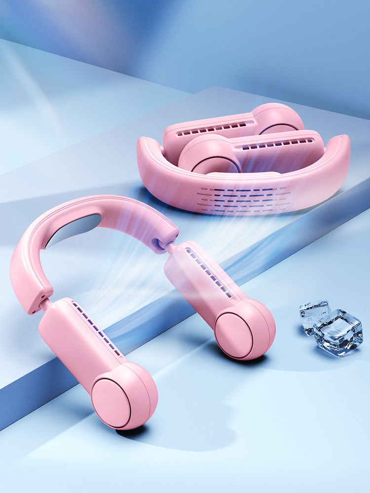 Portable Mini Neck Fan Portable Bladeless Fan USB Rechargeable Leafless Hanging Fans Air Cooler Cooling Wearable Neckband Fans - JUCE