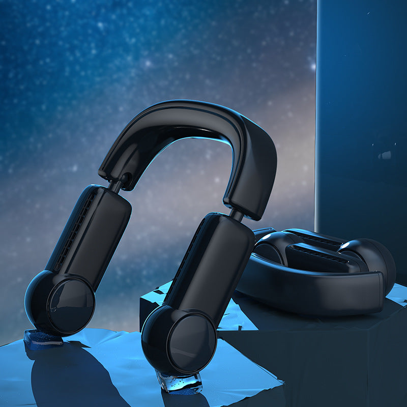 Portable Mini Neck Fan Portable Bladeless Fan USB Rechargeable Leafless Hanging Fans Air Cooler Cooling Wearable Neckband Fans - JUCE