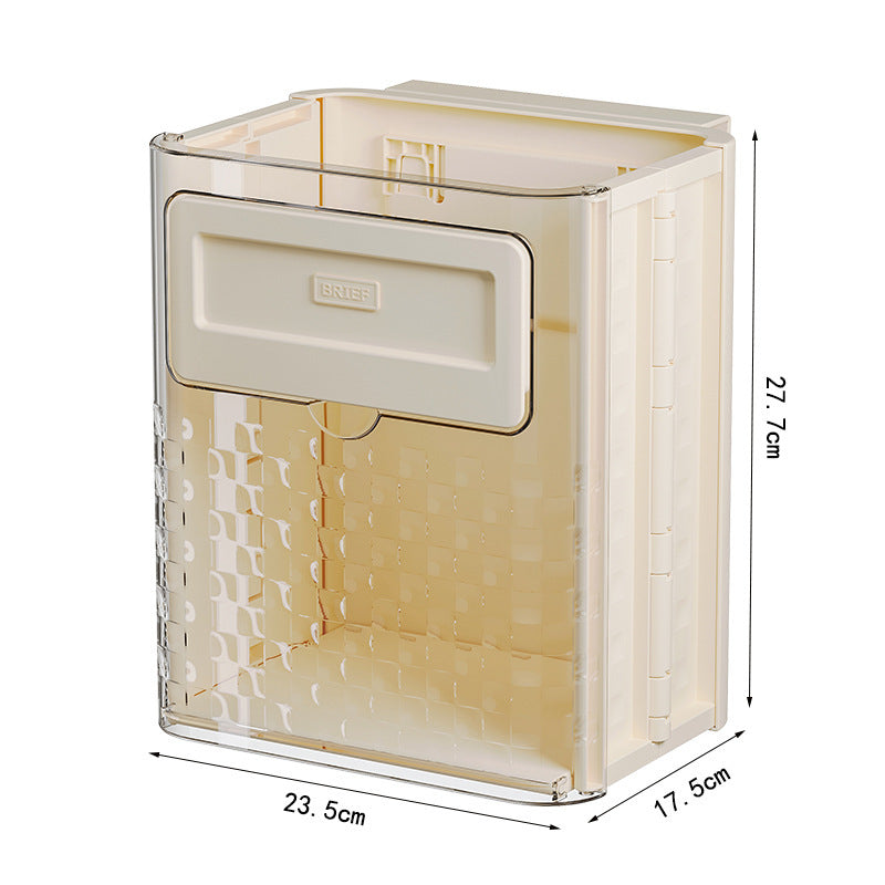 Household Kitchen Folding Trash Can Wall Hanging Punch-free Trash Can - JUCE