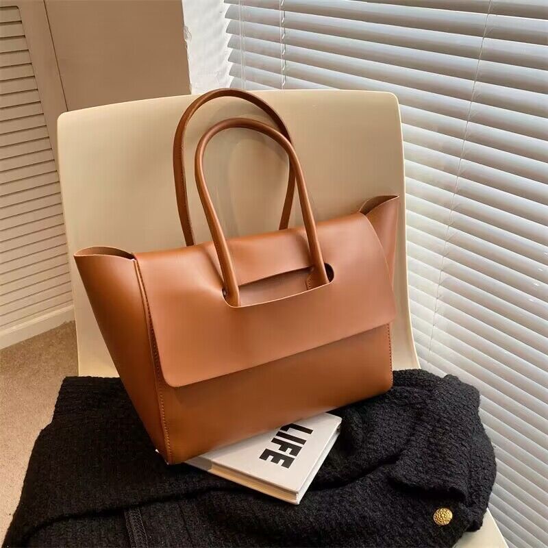 Fashion Women Shoulder Bags Large Capacity Handbags Simple Retro Tote Bags Solid Color Famous Brand High Quality Bags;{BUY THIS BAG AND GET AN 18K GOLD EARRING WORTH £30 FREE FREE FREE}