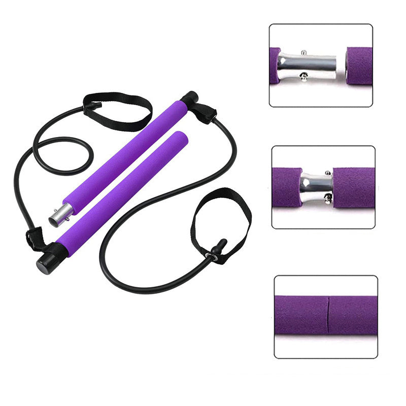 Fitness Yoga Pilates Bar Portable Gym Accessories Sport Elastic Bodybuilding Resistance Bands For Home Trainer Workout Equipment - JUCE