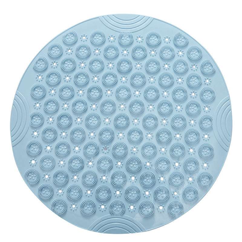 Textured Surface Round Shower Mat Anti-Slip Bath Mats With Drain Hole Massage Round In Middle For Shower Stall - JUCE