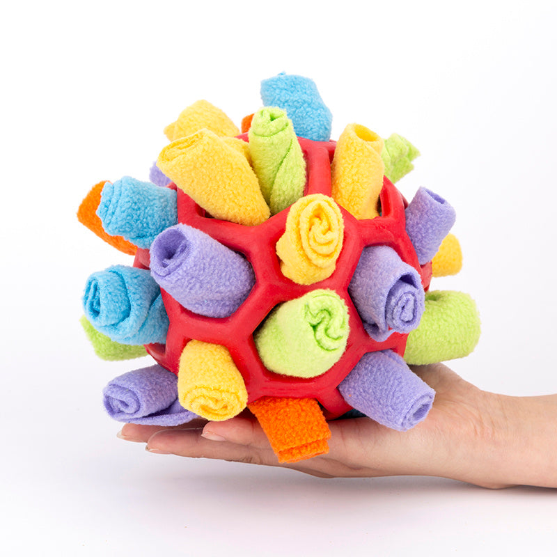 Pet Dog Sniff & Snack Puzzle Ball Snuffle Ball Canine Enrichment Nose Pad Toys