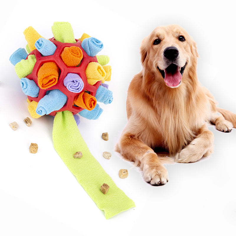 Pet Dog Sniff & Snack Puzzle Ball Snuffle Ball Canine Enrichment Nose Pad Toys