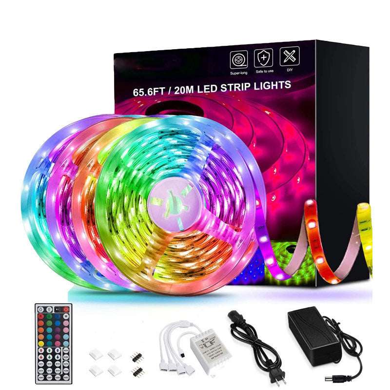 LED Strip Lights Lamp 5050 RGB Flexible Tape Diode 5M Controller Room Decor TV Computer BackLight Decoration Christmas - JUCE