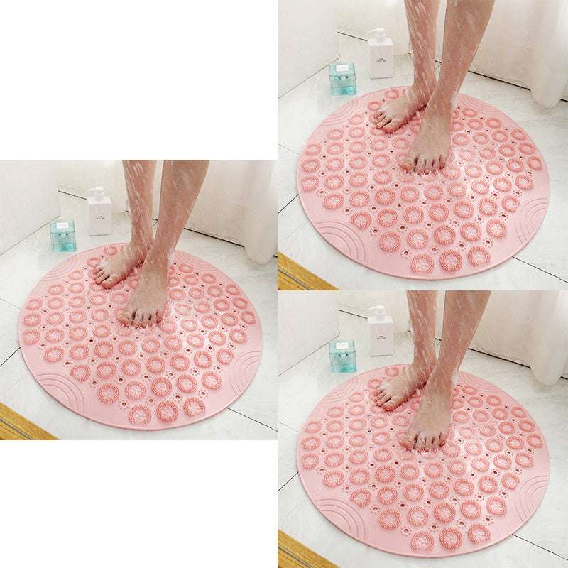 Textured Surface Round Shower Mat Anti-Slip Bath Mats With Drain Hole Massage Round In Middle For Shower Stall - JUCE