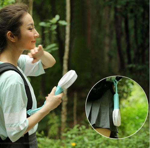 Mini usb hand fan cooling portable fan led light air conditioner cooler adjustable speed heat rechargeable battery fans 200mm - JUCE