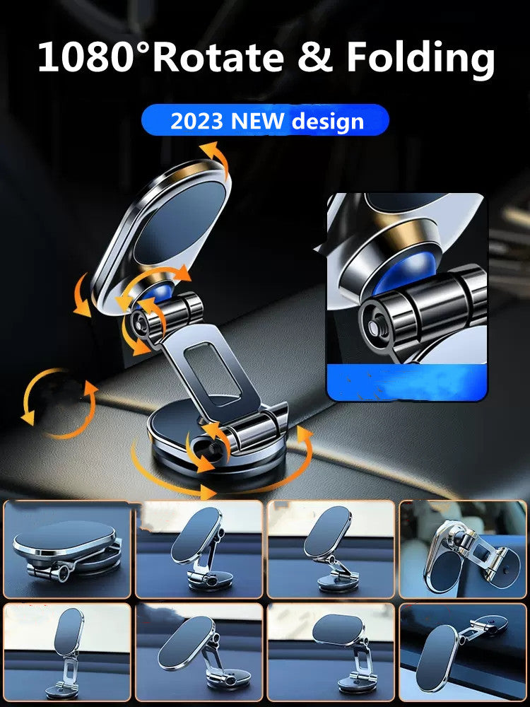 Rotate Metal Magnetic Car Phone Holder Foldable Universal Mobile Phone Stand Air Vent Magnet Mount GPS Support - JUCE