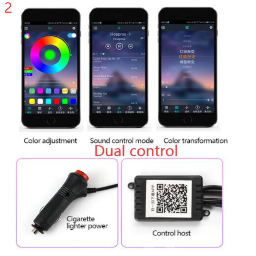 Car Fiber Optic Ambient Light Modified Car Interior Cool Light APP Rhythm Light - JUCE