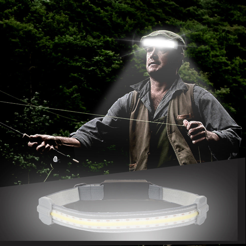 COB Headlight Red Light Warning Portable Headlight USB Rechargeable Headlight Flashlight 3 Lighting Modes Working Light - JUCE