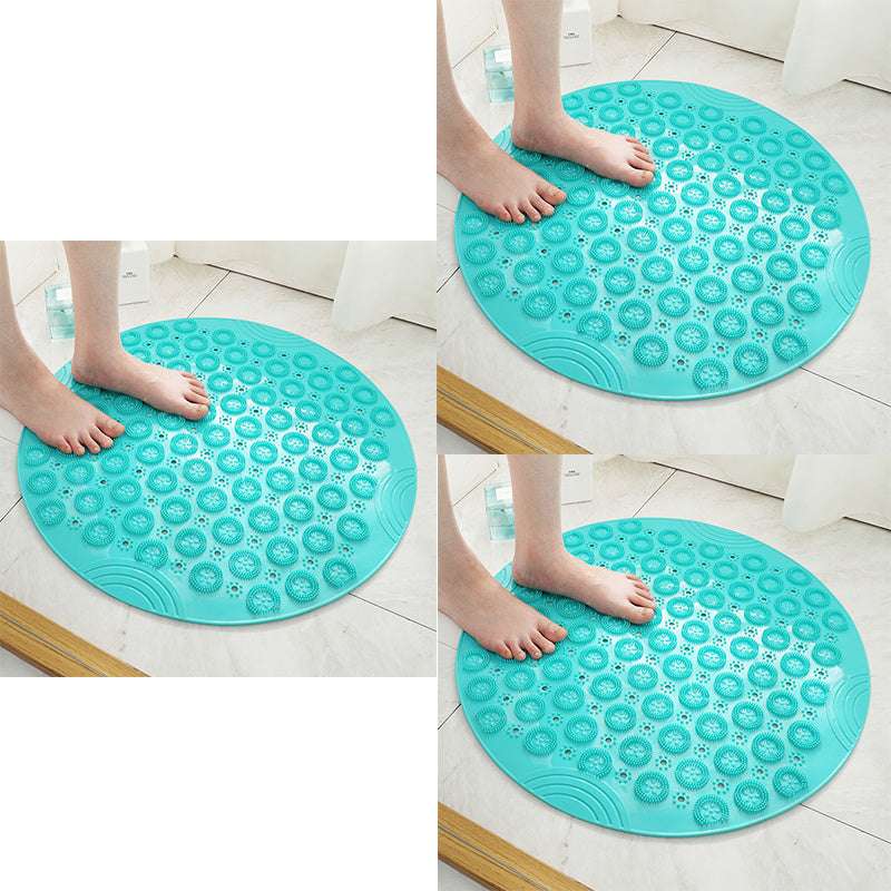 Textured Surface Round Shower Mat Anti-Slip Bath Mats With Drain Hole Massage Round In Middle For Shower Stall - JUCE