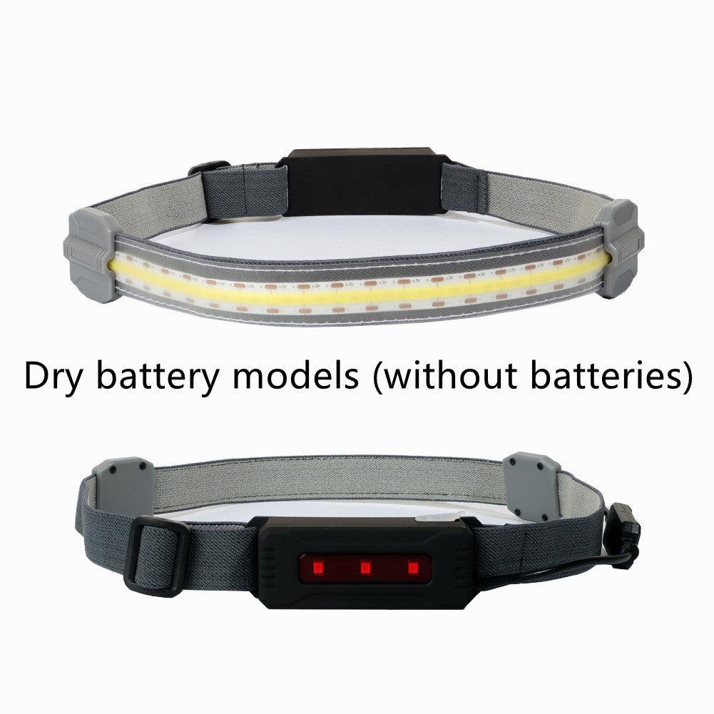 COB Headlight Red Light Warning Portable Headlight USB Rechargeable Headlight Flashlight 3 Lighting Modes Working Light - JUCE