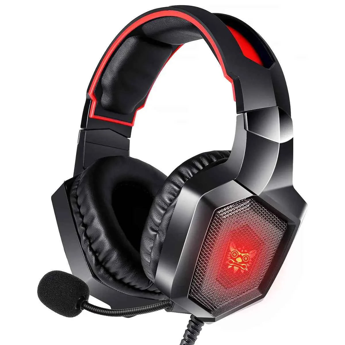 Wired LED Gaming Headset with Mic Over-Ear Gamer Headphones Surround Sound with Mic for PC Computer Laptop PS4 PS5 XBox Switch - JUCE