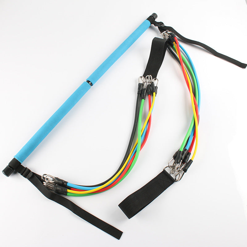 Fitness Yoga Pilates Bar Portable Gym Accessories Sport Elastic Bodybuilding Resistance Bands For Home Trainer Workout Equipment - JUCE