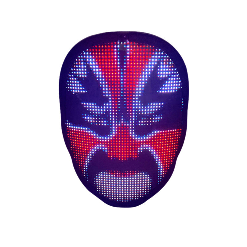 Halloween Face Masks Full Color LED Luminous Mask Face Changing Mask Party Bar Props - JUCE