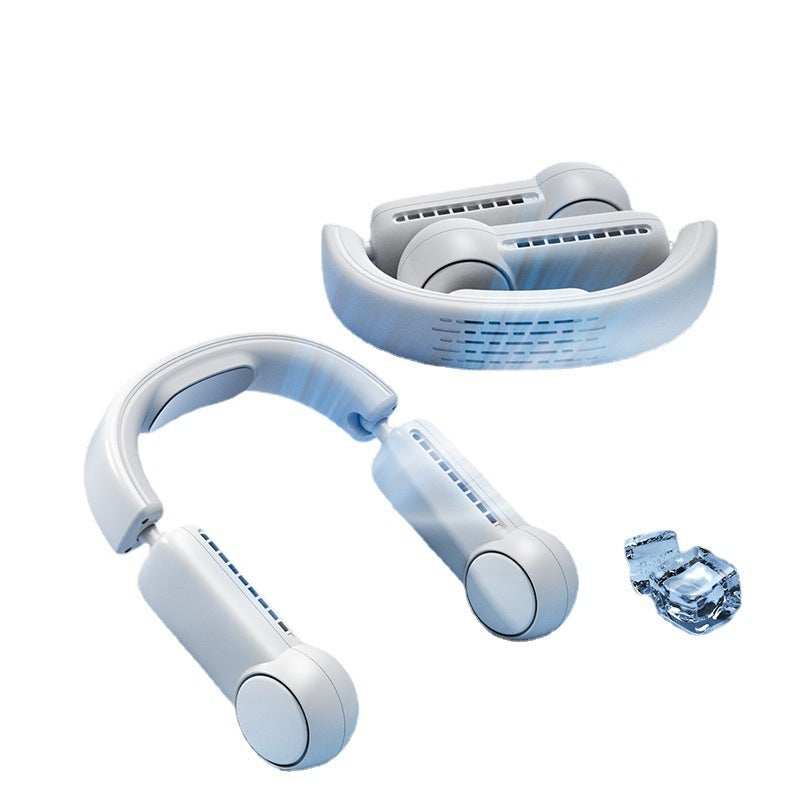 Portable Mini Neck Fan Portable Bladeless Fan USB Rechargeable Leafless Hanging Fans Air Cooler Cooling Wearable Neckband Fans - JUCE